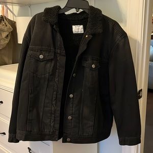 Sherpa-lined Black Jean Jacket
